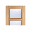 Three Folding Doors & Frame Kit - Vancouver 4 Pane Oak 3+0 - Clear Glass - Prefinished
