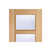 Three Folding Doors & Frame Kit - Vancouver 4 Pane Oak 2+1 - Clear Glass - Prefinished