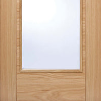 Vancouver Oak Door Pair - Clear Glass - Prefinished
