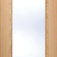 Vancouver Oak Door Pair - Clear Glass - Prefinished
