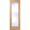 ThruEasi Room Divider - Vancouver 1 Pane Oak Clear Glass Prefinished Double Doors with Double Sides