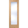 Room Divider - Vancouver 1 Pane Oak Clear Glass Prefinished Double Doors with Single Side