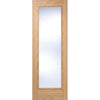 Vancouver Oak Door Pair - Clear Glass - Prefinished