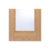 Two Folding Doors & Frame Kit - Vancouver 1 Pane Oak 2+0 - Clear Glass - Prefinished