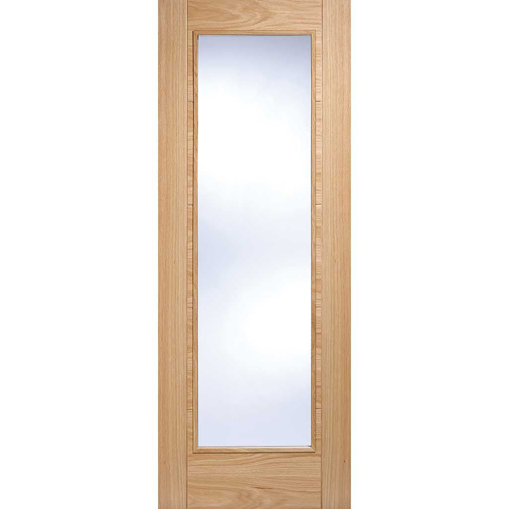 Three Folding Doors & Frame Kit - Vancouver 1 Pane Oak 3+0 - Clear Glass - Prefinished
