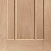 Single Sliding Door & Wall Track - Worcester Oak 3 Panel Door - Prefinished