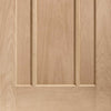 Single Sliding Door & Track - Worcester Oak 3 Panel Door - Unfinished