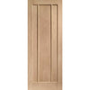 Single Sliding Door & Track - Worcester Oak 3 Panel Door - Unfinished