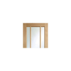 Worcester 3 Pane Oak Veneer Staffetta Twin Telescopic Pocket Doors - Clear Glass
