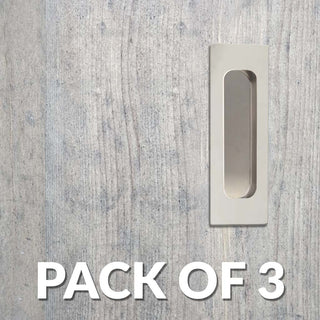 Image: Pack of Three Chester 120mm Sliding Door Oblong Flush Pulls - Polished Stainless Steel