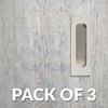 Pack of Three Chester 120mm Sliding Door Oblong Flush Pulls - Polished Stainless Steel
