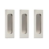 Pack of Three Chester 120mm Sliding Door Oblong Flush Pulls - Polished Stainless Steel