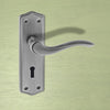 Warwick Old English Lever on Backplate - Key - Matt Gun Metal