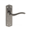 Warwick Old English Lever on Backplate - Latch - Distressed Silver