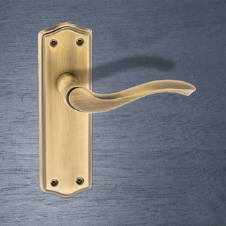 Image: Warwick Old English Lever on Backplate - Latch - Matt Antique Brass