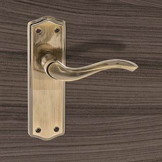 Image: Warwick Old English Lever on Backplate - Latch - Antique Brass
