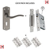 Warwick Old English Lever on Backplate - Key - Distressed Silver Handle Pack