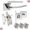 Olimpia Forme Designer Bathroom Lever on Minimal Square Rose - Polished Chrome Handle Pack