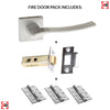 Olimpia Forme Designer Fire Lever on Minimal Square Rose - Satin Chrome Handle Pack
