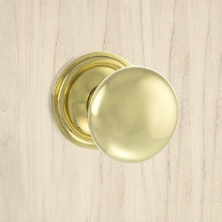 Image: Harrogate Mushroom Old English Mortice Knob - Polished Brass