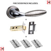 Oran Mediterranean Fire Lever On Rose - Satin Nickel - Polished Chrome Handle Pack