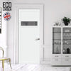 Handmade Eco-Urban Orkney 1 Pane 2 Panel Solid Wood Internal Door UK Made DD6403G Clear Glass - Eco-Urban® Cloud White Premium Primed