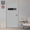 Handmade Eco-Urban Orkney 1 Pane 2 Panel Solid Wood Internal Door UK Made DD6403G Clear Glass - Eco-Urban® Mist Grey Premium Primed