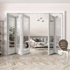 Five Folding Doors & Frame Kit - Orly 3+2 - Clear Glass - White Primed