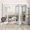 Four Folding Doors & Frame Kit - Orly 3+1 - Clear Glass - White Primed