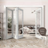 Four Folding Doors & Frame Kit - Orly 3+1 - Clear Glass - White Primed