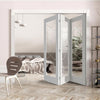 Three Folding Doors & Frame Kit - Orly 3+0 - Clear Glass - White Primed