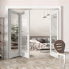 Three Folding Doors & Frame Kit - Orly 2+1 - Clear Glass - White Primed