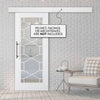 Single Sliding Door & Wall Track - Orly Door - Clear Glass - White Primed