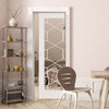 Orly Single Evokit Pocket Door - Clear Glass - White Primed