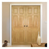 Bespoke Oxford American Oak Veneer Panel Internal Door Pair - Prefinished