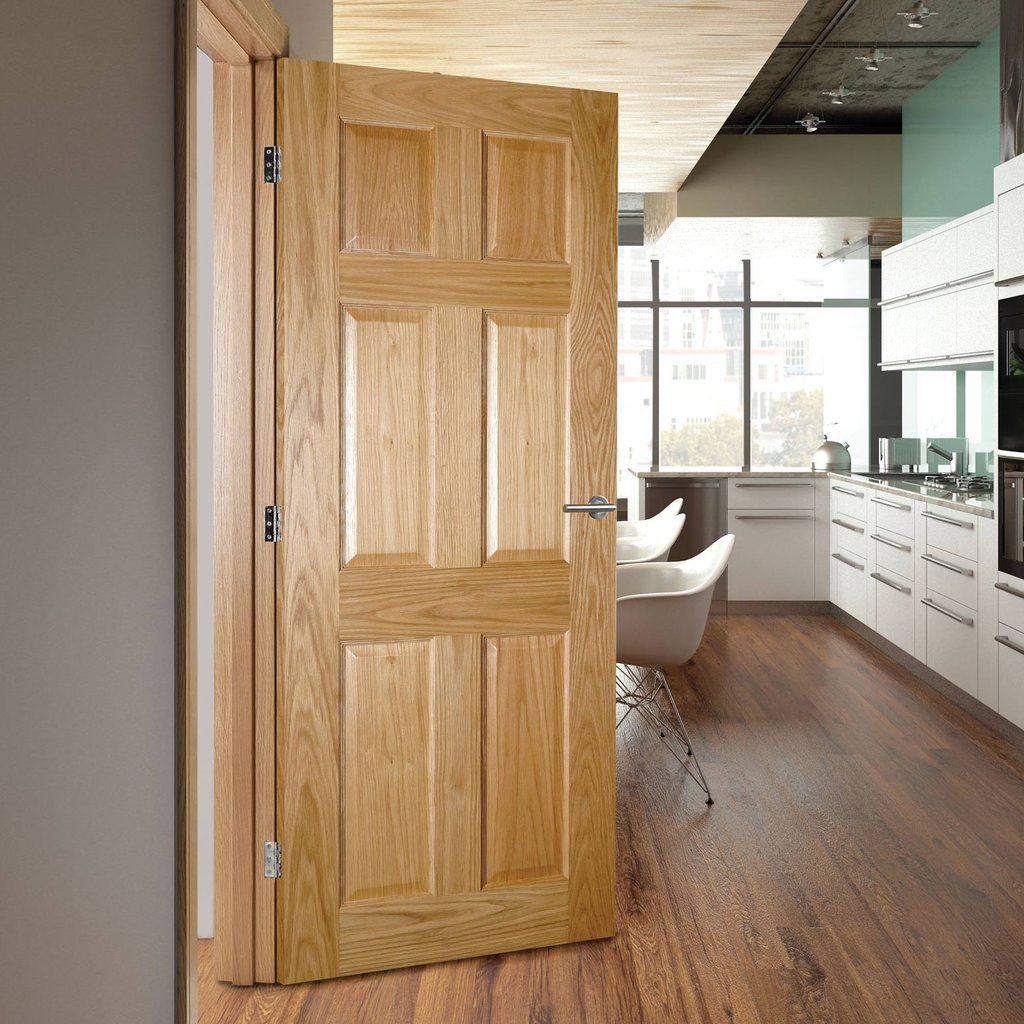 Bespoke Oxford American Oak Veneer Panel Internal Door - Prefinished