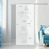 Single Glass Sliding Door - Pacific 8mm Obscure Glass - Obscure Printed Design with Elegant Track