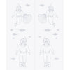Pacific 8mm Obscure Glass - Clear Printed Design - Double Evokit Glass Pocket Door