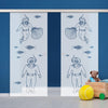 Double Glass Sliding Door - Pacific 8mm Obscure Glass - Clear Printed Design with Elegant Track