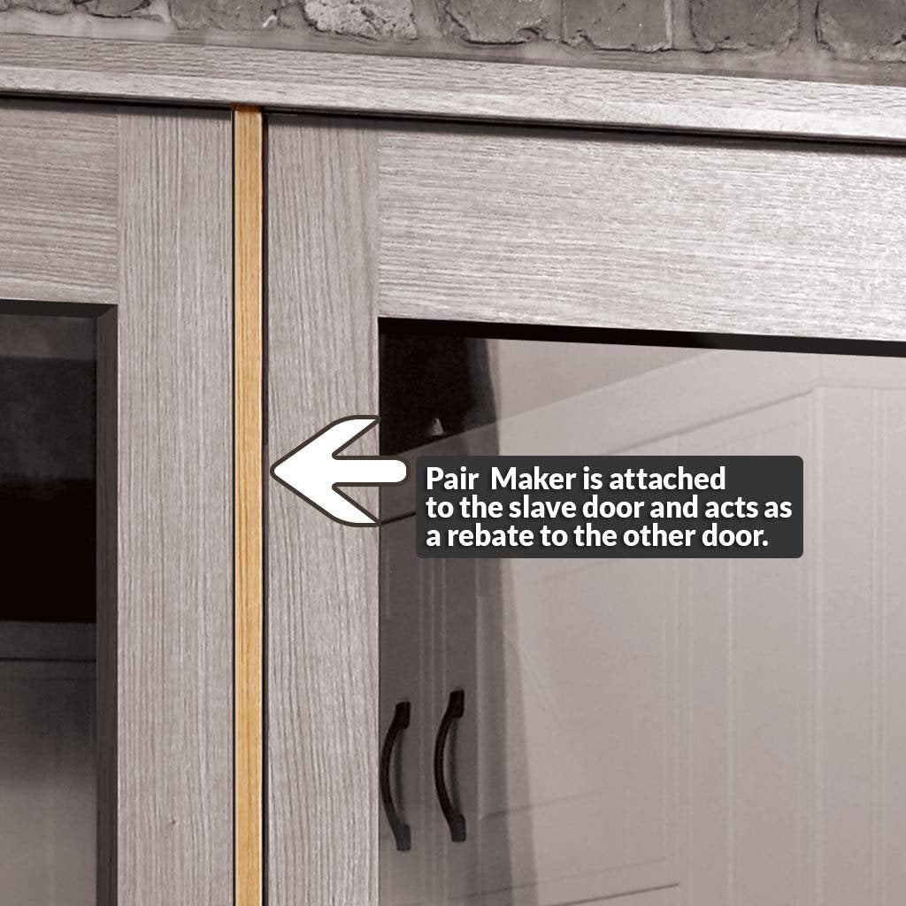 J B Kind White Classic Catton Primed Door Pair - Clear Glass