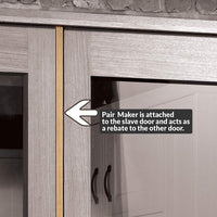 J B Kind White Classic Catton Primed Door Pair - Clear Glass