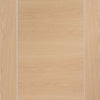 Bespoke Thrufold Forli Oak Flush Folding 3+3 Door - Aluminium Inlay - Prefinished