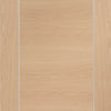 Bespoke Forli Oak Flush Single Frameless Pocket Door Detail - Aluminium Inlay - Prefinished