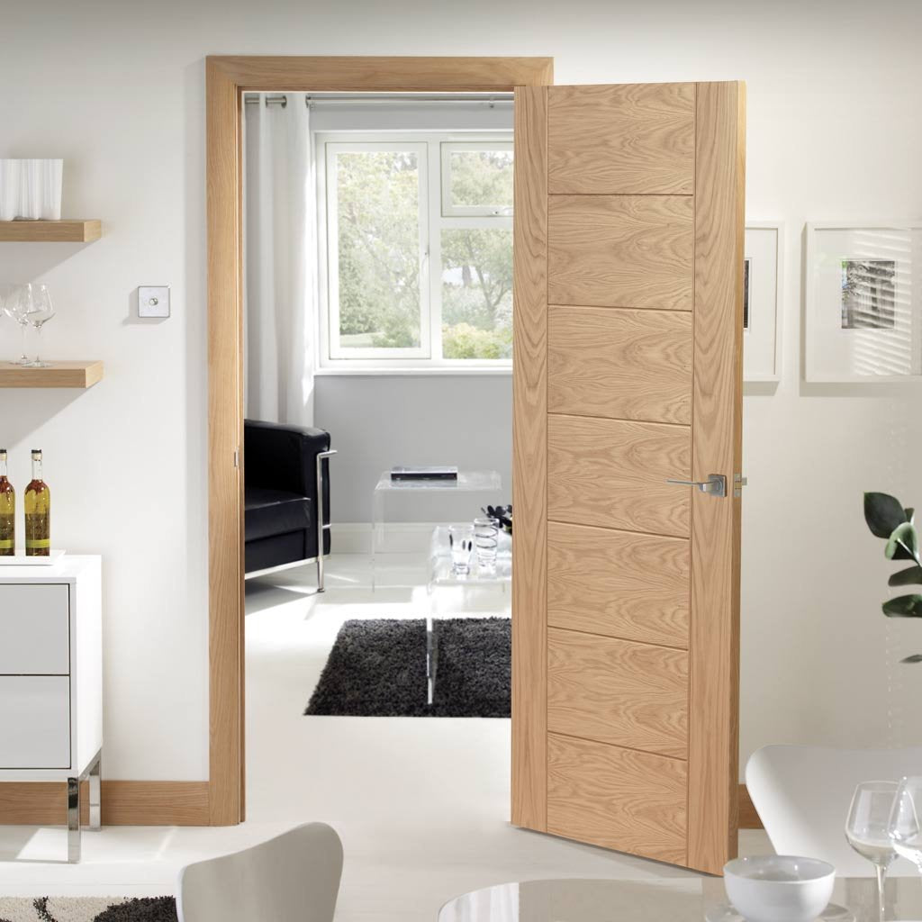 Bespoke oak flush modern door