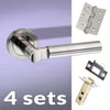 Four Pack Palermo Mediterranean Lever on Rose - Satin Nickel Handle