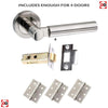 Four Pack Palermo Mediterranean Lever on Rose - Satin Nickel Handle