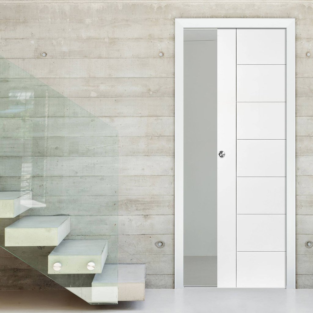 Palermo Flush Single Evokit Pocket Door - Primed