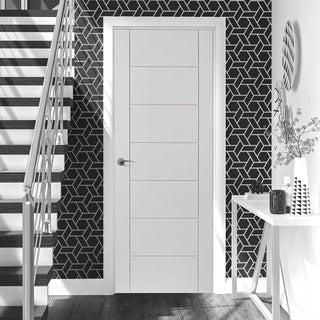 Image: Door and Frame Kit - Palermo Flush Door - White Primed