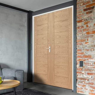 Image: Palermo Oak Internal Door Pair - Prefinished