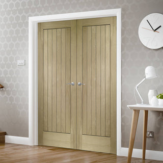 Image: Prefinished Bespoke Suffolk Oak Door Pair - Choose Your Colour